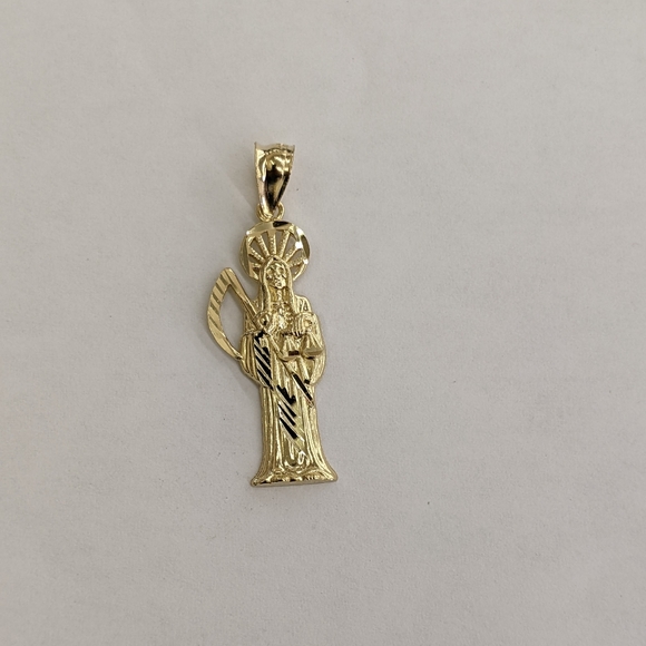 14kt Real Gold Santa Muerte Pendant